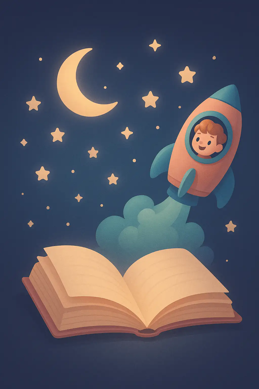 Children reading illustration